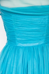 1950s Dress Chiffon Sequins Full Skirt XS