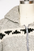 Load image into Gallery viewer, 1960s Sweater Cowichan Zip Cardigan Wool Knit S