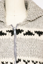 Load image into Gallery viewer, 1960s Sweater Cowichan Zip Cardigan Wool Knit S