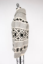 Load image into Gallery viewer, 1960s Sweater Cowichan Zip Cardigan Wool Knit S