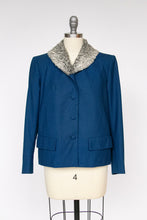 Load image into Gallery viewer, 1960s Coat Wool Blue Cropped Persian Lamb Fur S / M