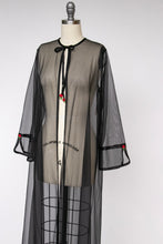 Load image into Gallery viewer, 1970s Duster Sheer Chiffon Robe Dress S/M