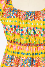 Load image into Gallery viewer, 1970s Dress Floral Cotton Off The Shoulder Boho S
