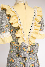 Load image into Gallery viewer, 1940s Dress Floral Cotton Ruffle Peasant Maxi Prairie Gown M