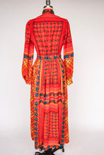 Load image into Gallery viewer, 1970s House Dress Printed Maxi Hostess Dress S