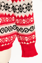 Load image into Gallery viewer, 1960s Norwegian Sweater Wool Knit Cardigan M