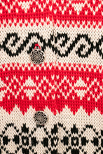 Load image into Gallery viewer, 1960s Norwegian Sweater Wool Knit Cardigan M