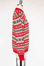 Load image into Gallery viewer, 1960s Norwegian Sweater Wool Knit Cardigan M
