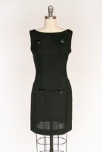 Load image into Gallery viewer, 1960s Day Dress Black Mod Shift S