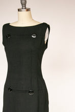 Load image into Gallery viewer, 1960s Day Dress Black Mod Shift S