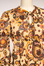 Load image into Gallery viewer, 1960s Dress Floral Poly Knit Micro Mini 70s S / XS