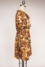 Load image into Gallery viewer, 1960s Dress Floral Poly Knit Micro Mini 70s S / XS