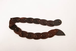 1970s Belt Leather Leaf Waist Cinch