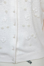 Load image into Gallery viewer, 1950s Cardigan Beaded Sweater Fitted Soft  S