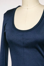 Load image into Gallery viewer, 1970s Maxi Dress  Blue Knit S