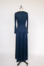 Load image into Gallery viewer, 1970s Maxi Dress  Blue Knit S