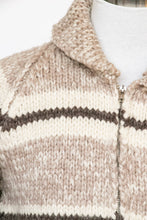 Load image into Gallery viewer, 1960s Sweater Cowichan Zip Cardigan Wool Knit M