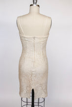 Load image into Gallery viewer, 1990s Mini Dress Irish Lace Beige XS P