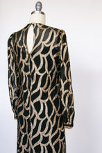Load image into Gallery viewer, 1960s Dress Metallic Gold Illusion Silk Chiffon Cocktail S