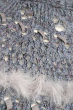Load image into Gallery viewer, 1980s Sweater Rabbit Trimmed Cropped Knit S