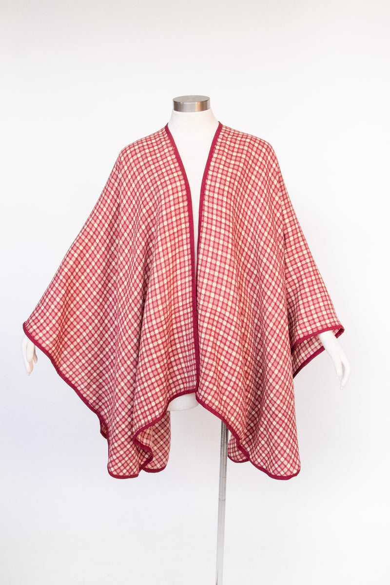 80s～ wool poncho coat 1980s Wool Woven Poncho Cape Coat - Etsy