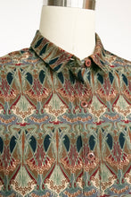 Load image into Gallery viewer, 1980s Ensemble Blouse Skirt Set Arts Crafts Print S