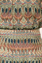 Load image into Gallery viewer, 1980s Ensemble Blouse Skirt Set Arts Crafts Print S
