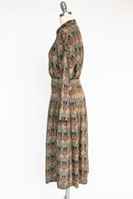 Load image into Gallery viewer, 1980s Ensemble Blouse Skirt Set Arts Crafts Print S