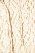 Load image into Gallery viewer, Y2K Wool Knit Irish Cardigan Aran Fisherman Sweater S