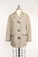 Load image into Gallery viewer, 1960s Wool Jacket Houndstooth Mod Coat S