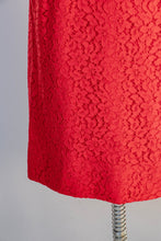 Load image into Gallery viewer, 1950s Dress Red Lace Fitted Cocktail Party S