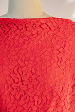 Load image into Gallery viewer, 1950s Dress Red Lace Fitted Cocktail Party S