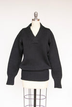 Load image into Gallery viewer, 1940s Sweater Navy Wool Knit Men's Varsity S/M