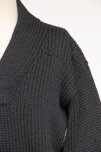 Load image into Gallery viewer, 1940s Sweater Navy Wool Knit Men's Varsity S/M
