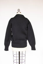 Load image into Gallery viewer, 1940s Sweater Navy Wool Knit Men's Varsity S/M