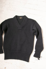 Load image into Gallery viewer, 1940s Sweater Navy Wool Knit Men's Varsity S/M
