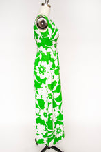 Load image into Gallery viewer, 1960s Hawaiian Dress Printed Cotton Maxi S / M