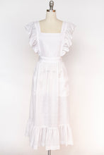 Load image into Gallery viewer, 1970s Apron Maxi Duster Dress Swiss Dot M