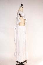 Load image into Gallery viewer, 1970s Apron Maxi Duster Dress Swiss Dot M