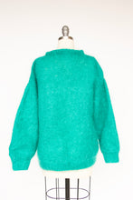 Load image into Gallery viewer, 1960s Sweater Teal Wool Mohair Chunky Oversized M