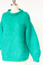 Load image into Gallery viewer, 1960s Sweater Teal Wool Mohair Chunky Oversized M