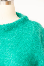 Load image into Gallery viewer, 1960s Sweater Teal Wool Mohair Chunky Oversized M