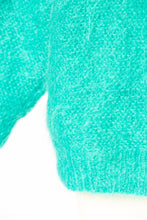 Load image into Gallery viewer, 1960s Sweater Teal Wool Mohair Chunky Oversized M