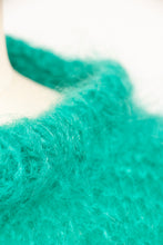 Load image into Gallery viewer, 1960s Sweater Teal Wool Mohair Chunky Oversized M