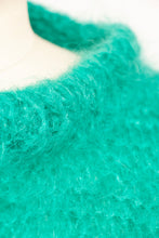 Load image into Gallery viewer, 1960s Sweater Teal Wool Mohair Chunky Oversized M