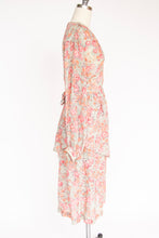 Load image into Gallery viewer, 1970s Dress Floral Nylon Chiffon Bishop Sleeve M