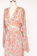 Load image into Gallery viewer, 1970s Dress Floral Nylon Chiffon Bishop Sleeve M