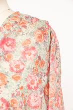 Load image into Gallery viewer, 1970s Dress Floral Nylon Chiffon Bishop Sleeve M