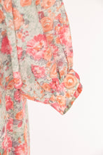 Load image into Gallery viewer, 1970s Dress Floral Nylon Chiffon Bishop Sleeve M