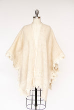Load image into Gallery viewer, 1970s Poncho Crochet Woven Wool Boho Hippie Cape